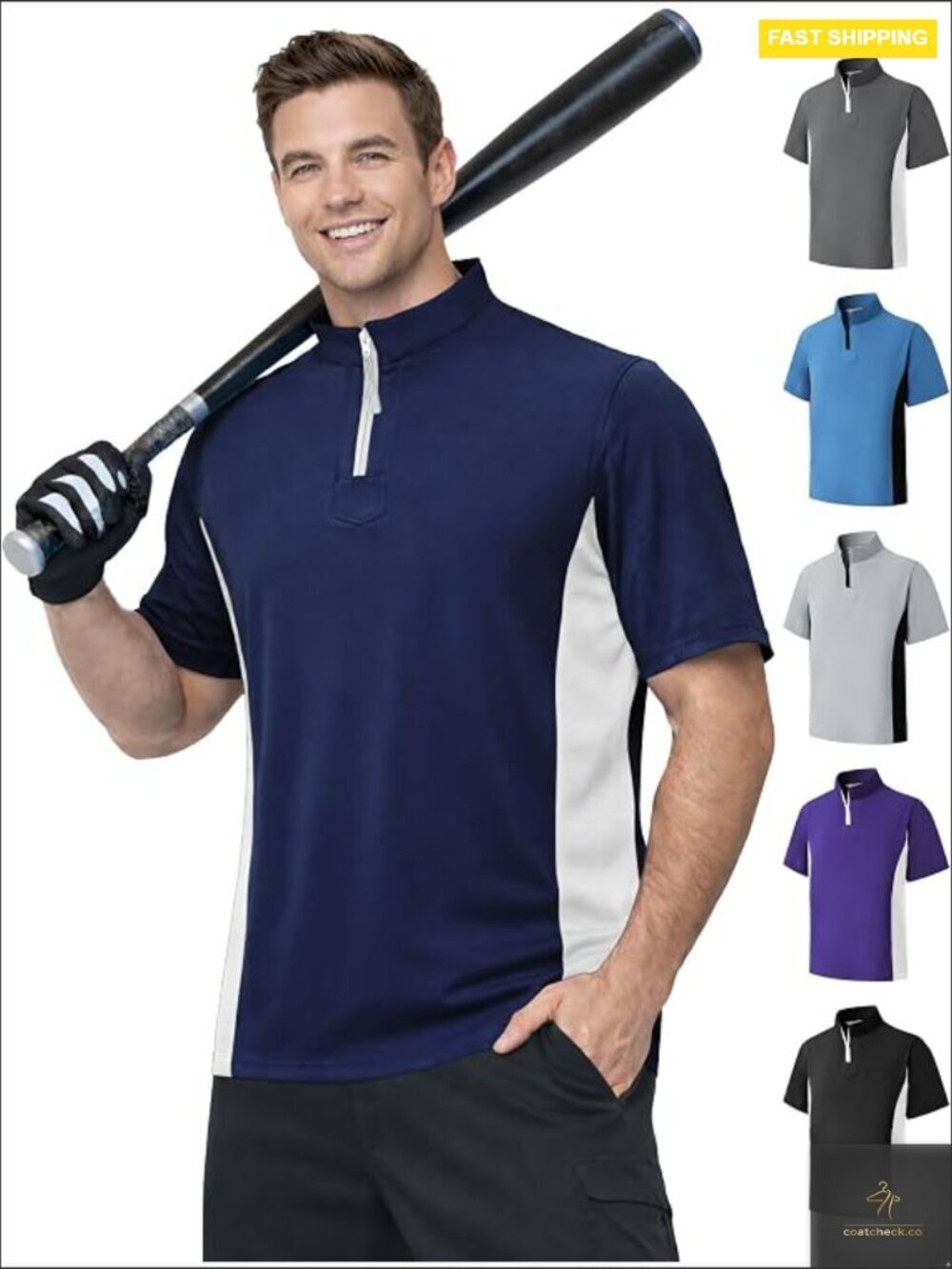Lightweight Baseball Training Windbreaker Pullover Mock Neck Short Sleeve
